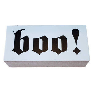 Halloween Gothic Script BOO ! Wood Mounted Rubber Stamp